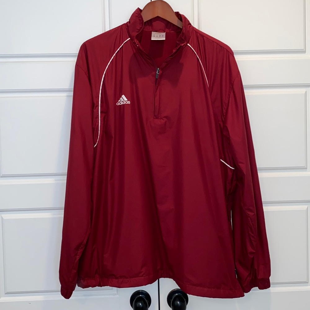 ADIDAS CLIMALITE Quarter Zip Windbreaker. Men’s size Large